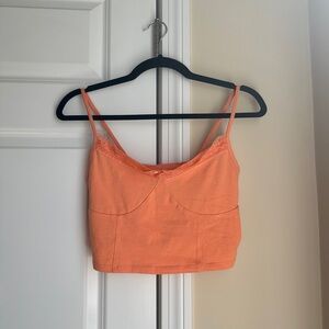 PacSun Orange Lace Crop Tank Top Size M
